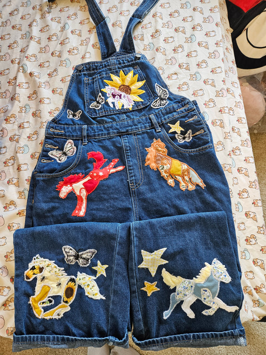 Custom Handmade Patchwork Horse Overalls