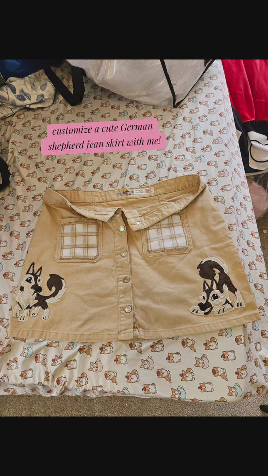 Customized German Shepherd Patchwork Skirt