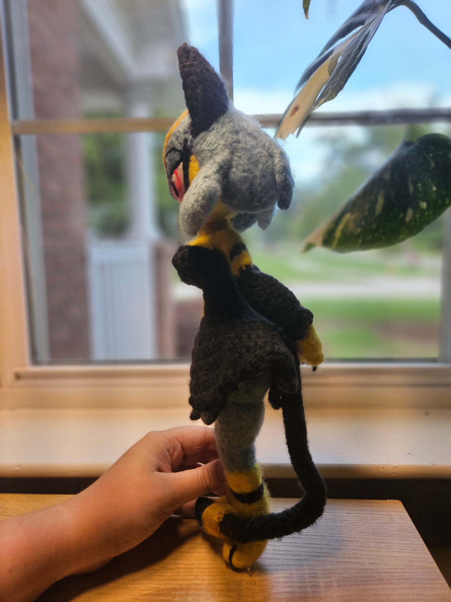 Egyptian Cat Girl Needlefelted Crochet Plushie
