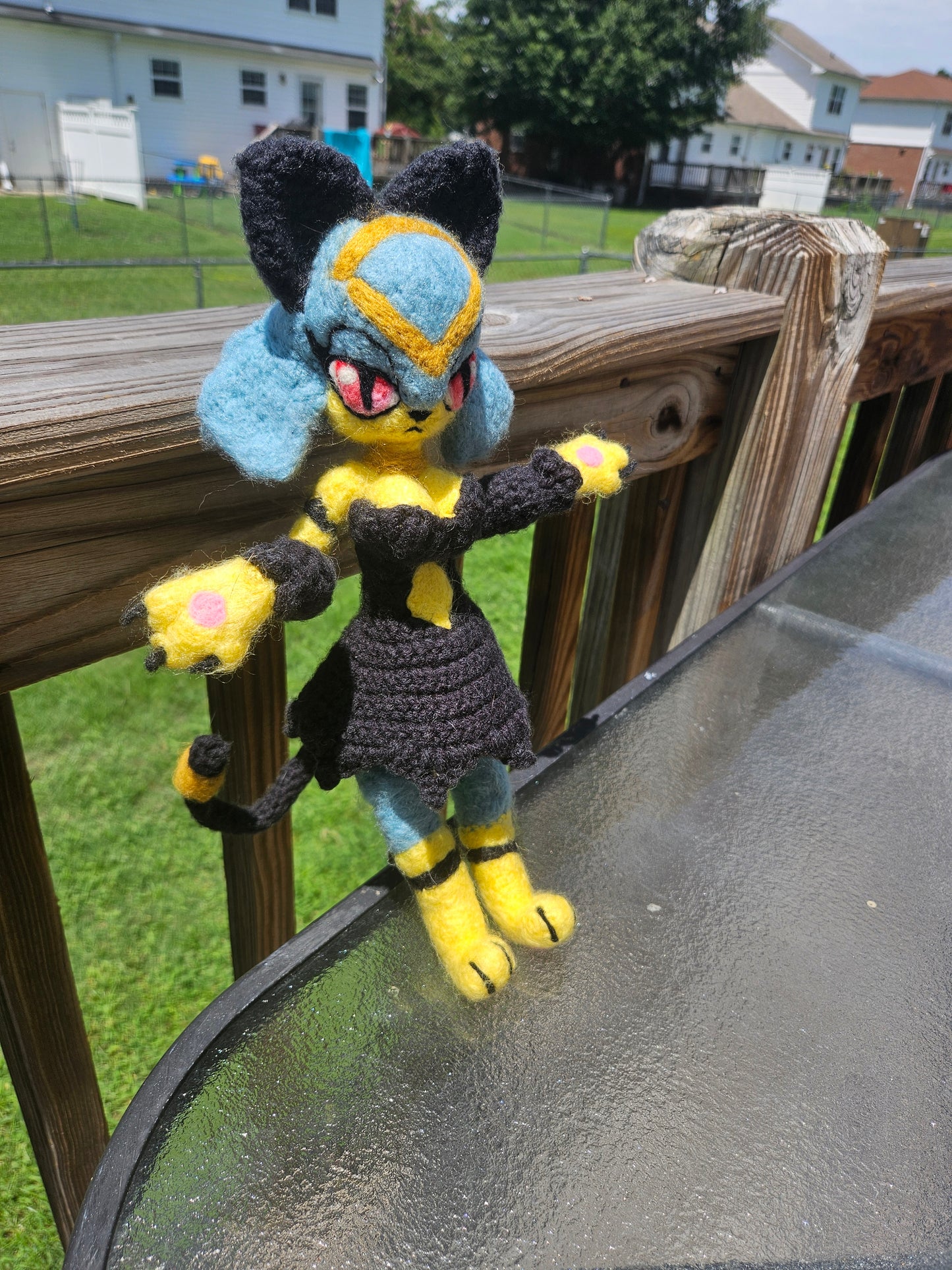 Egyptian Cat Girl Needlefelted Crochet Plushie