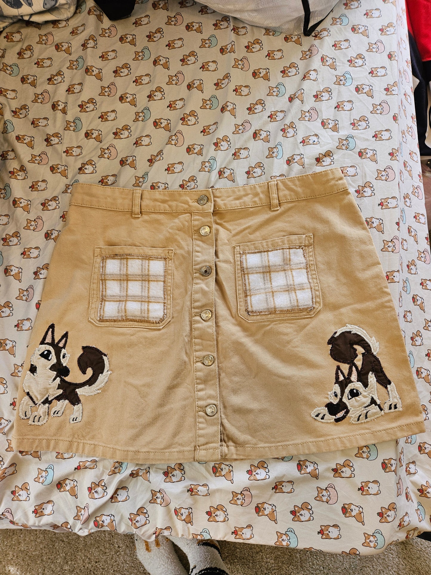 Customized German Shepherd Patchwork Skirt