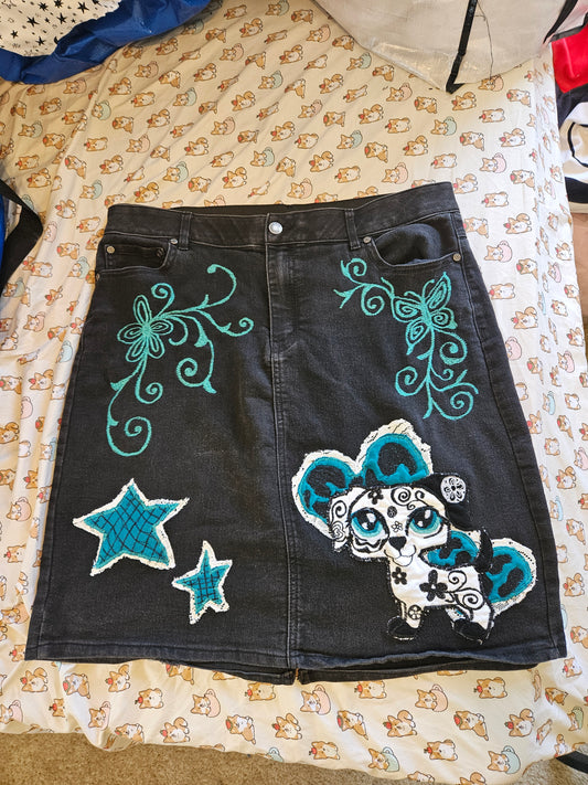 Customized Patchwork Dalmatian Skirt Y2K