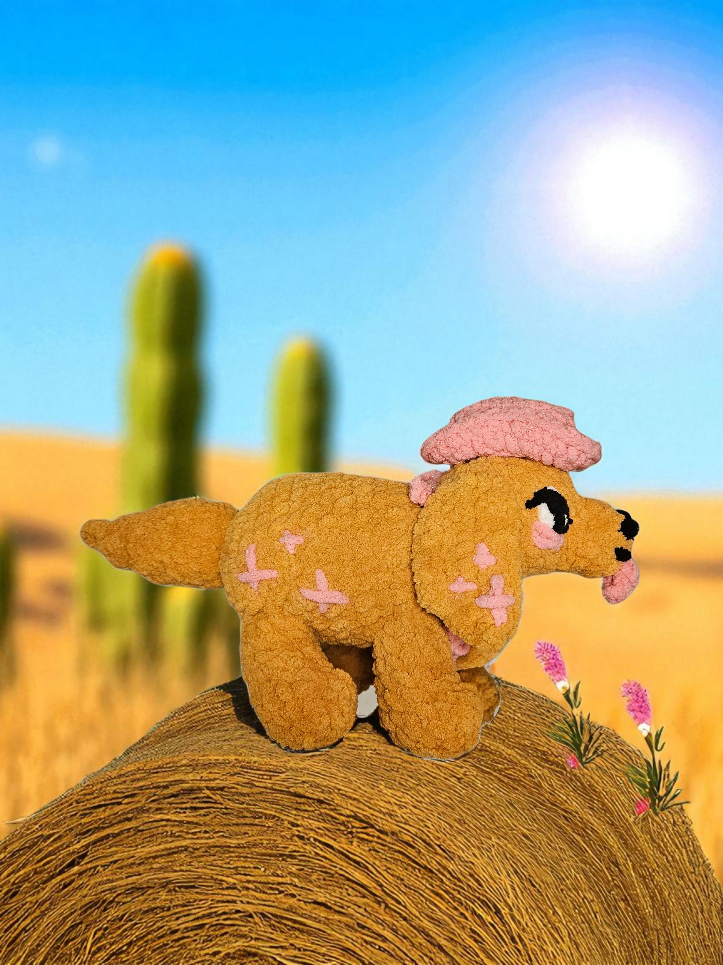 Pink Cowboy Golden Retriever