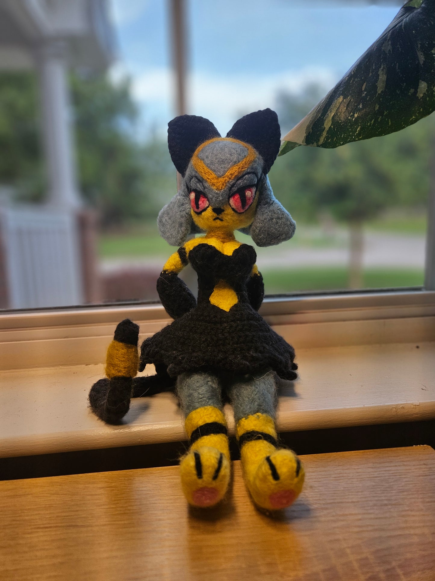 Egyptian Cat Girl Needlefelted Crochet Plushie