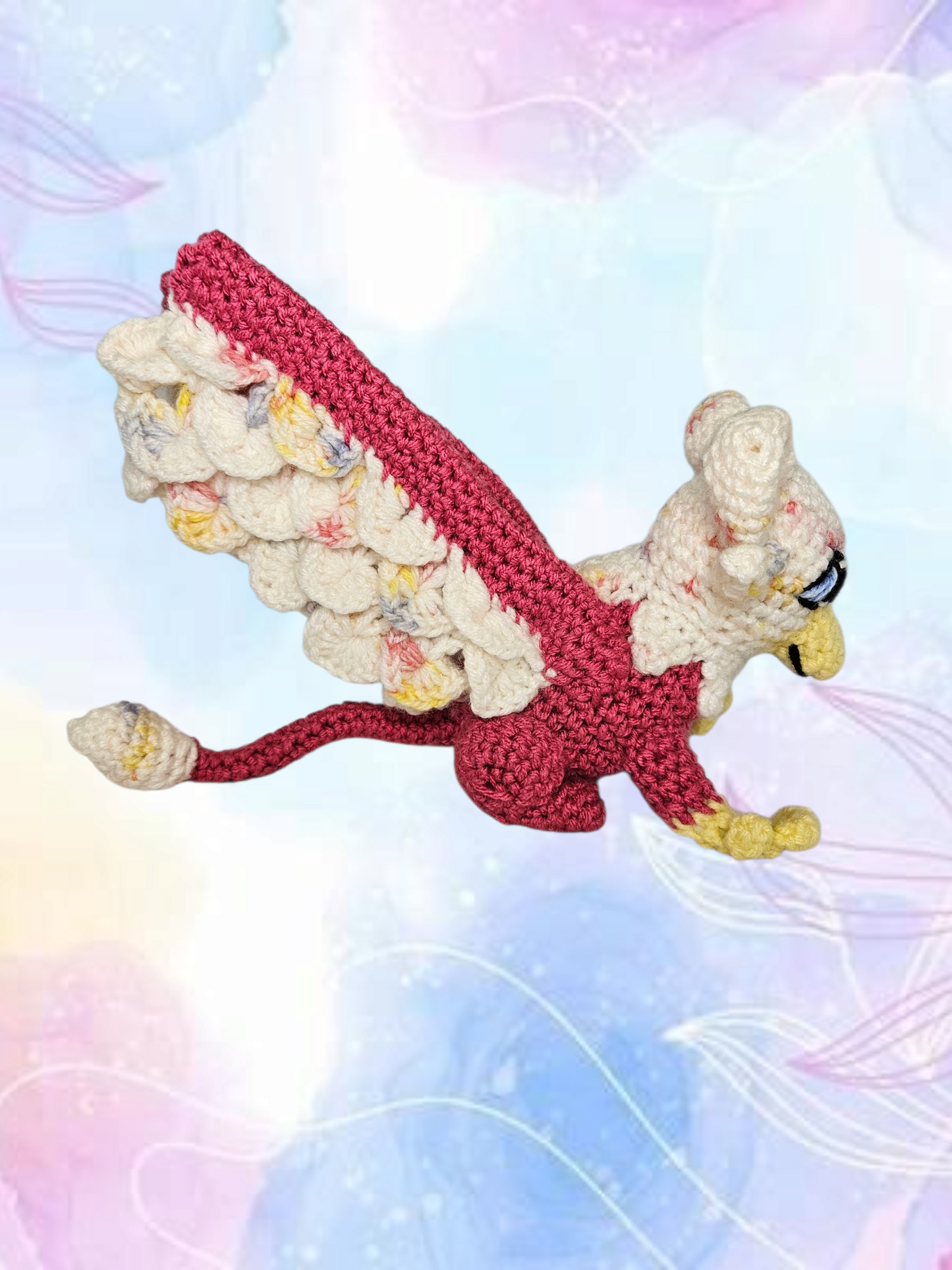 Pink Griffin with Moveable Wings and Tail