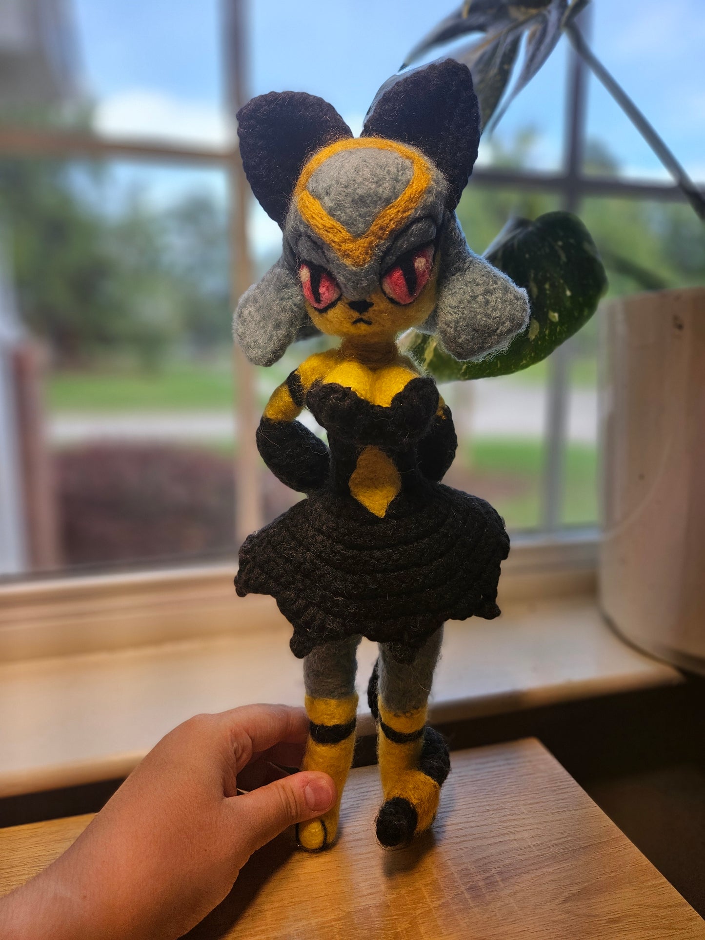 Egyptian Cat Girl Needlefelted Crochet Plushie