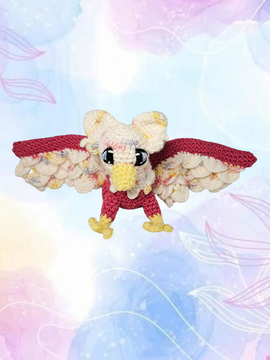 Pink Griffin with Moveable Wings and Tail