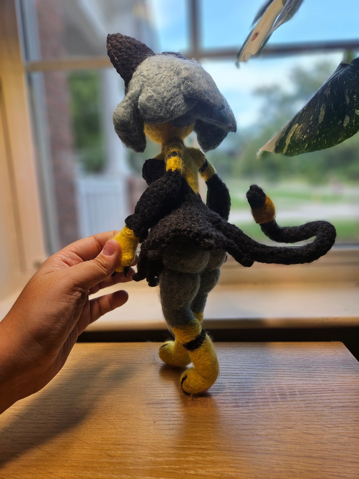 Egyptian Cat Girl Needlefelted Crochet Plushie