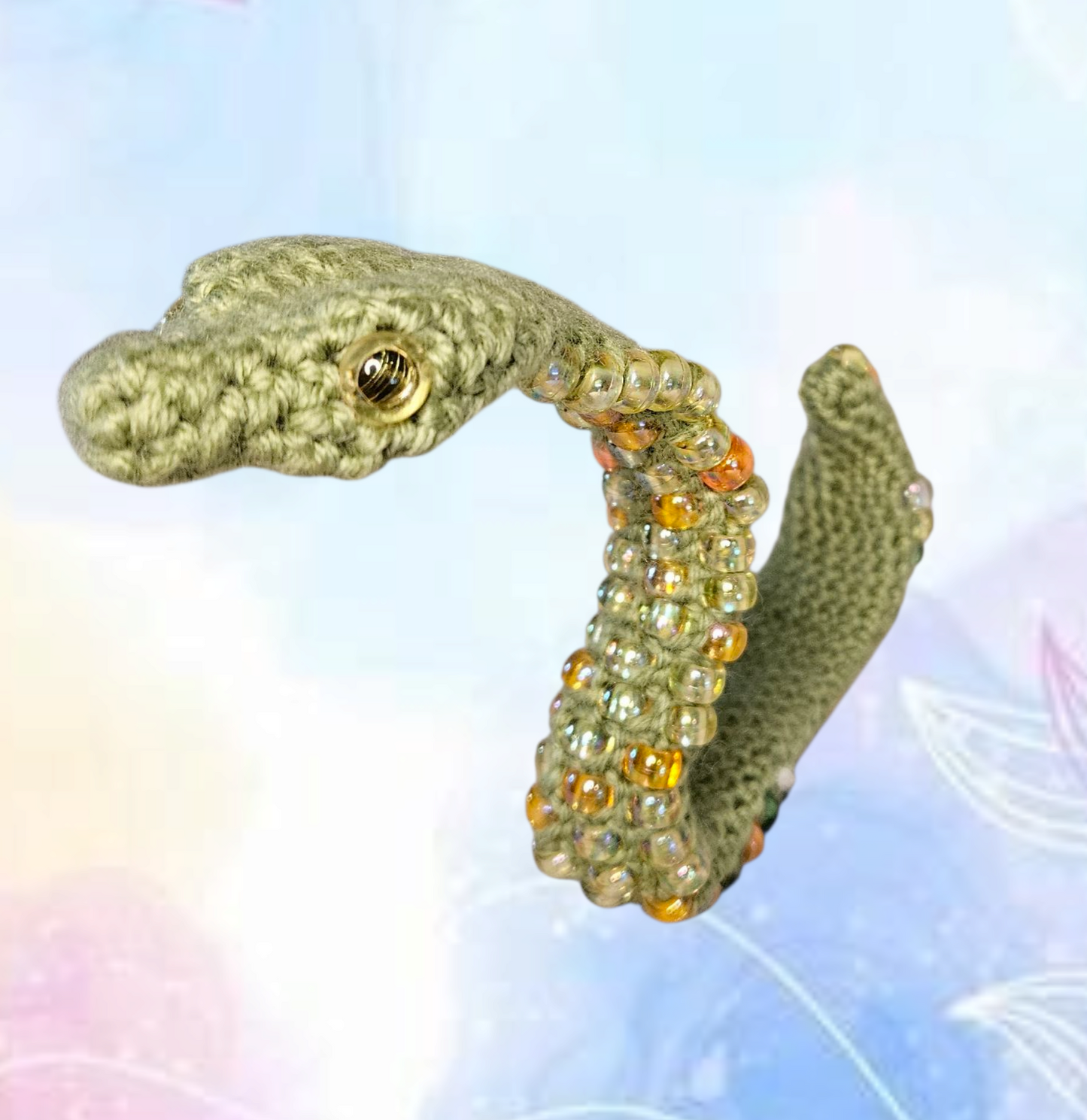 Beaded Snake Crochet Toy