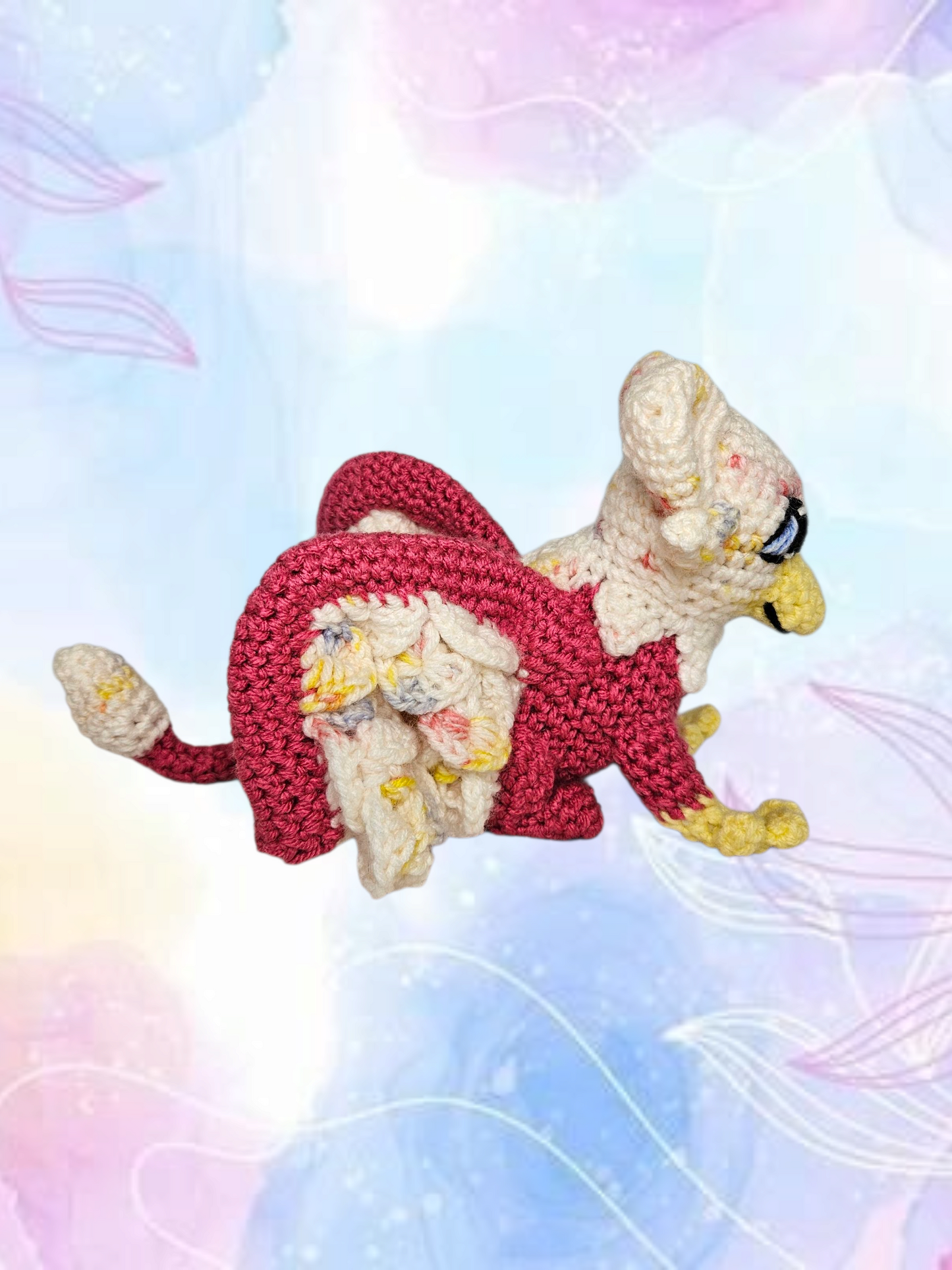 Pink Griffin with Moveable Wings and Tail