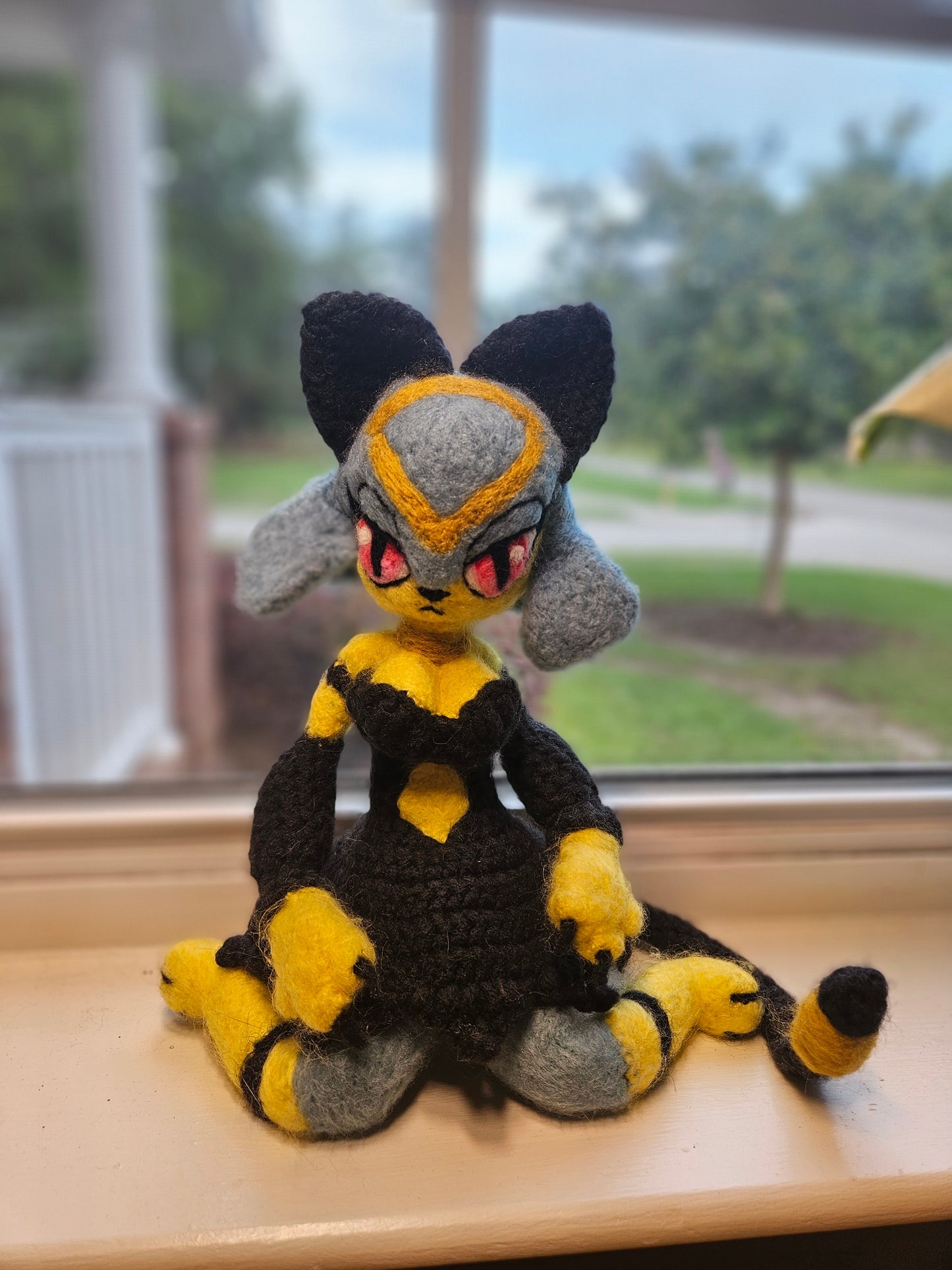 Egyptian Cat Girl Needlefelted Crochet Plushie