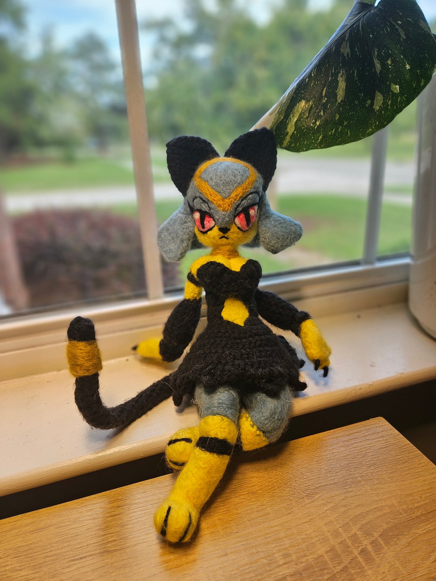 Egyptian Cat Girl Needlefelted Crochet Plushie