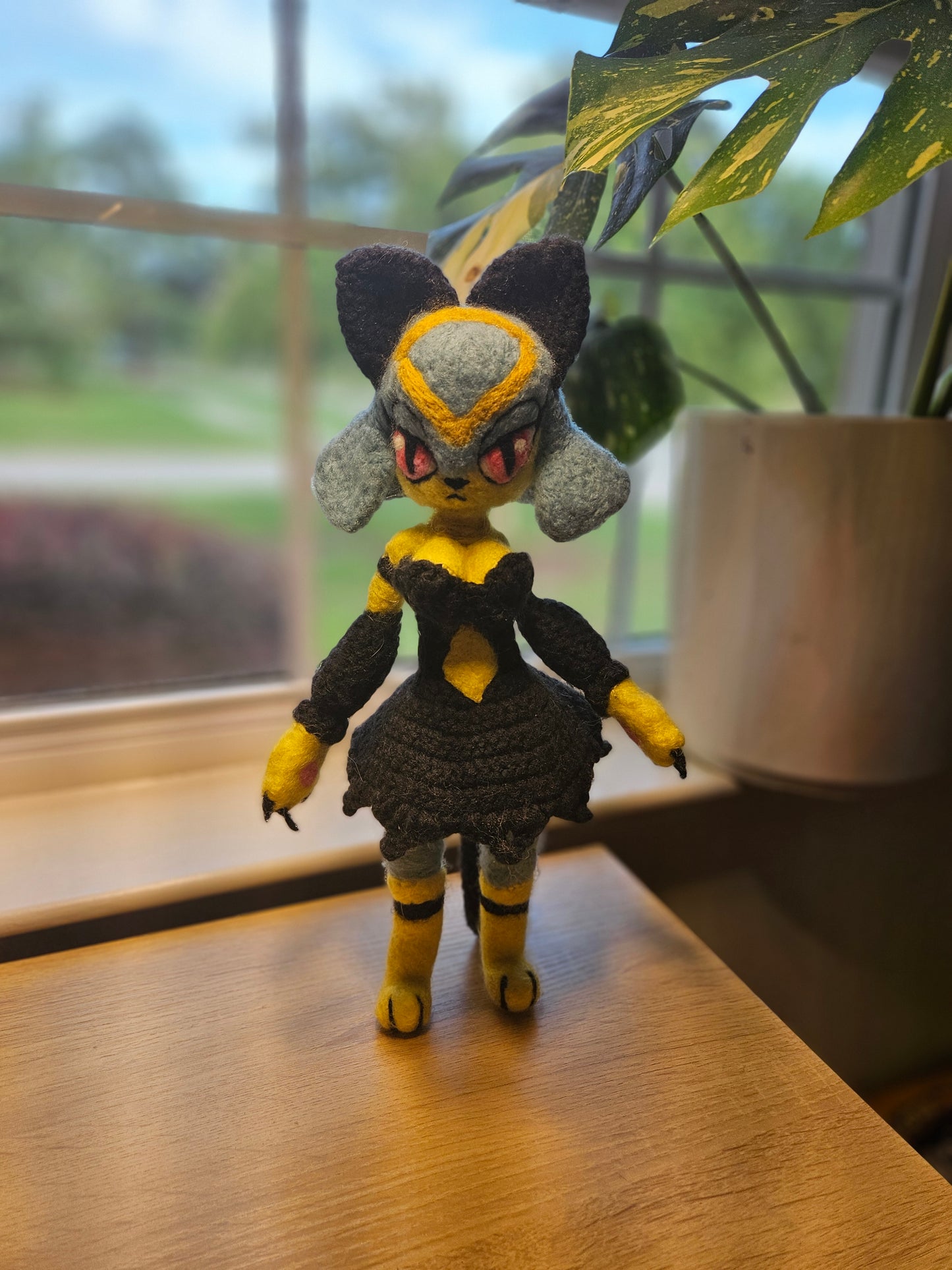 Egyptian Cat Girl Needlefelted Crochet Plushie