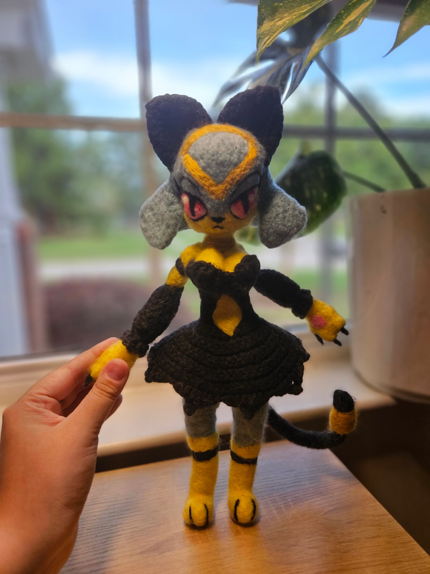 Egyptian Cat Girl Needlefelted Crochet Plushie