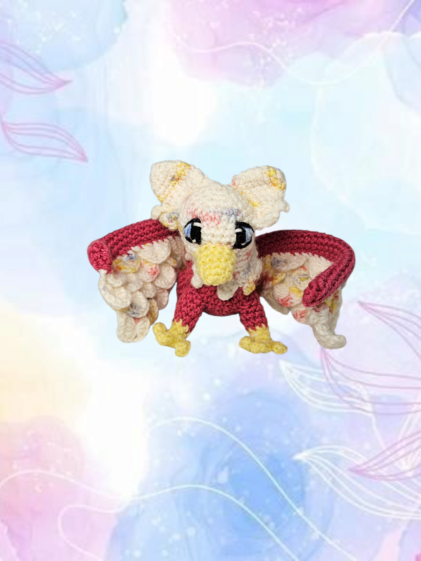 Pink Griffin with Moveable Wings and Tail