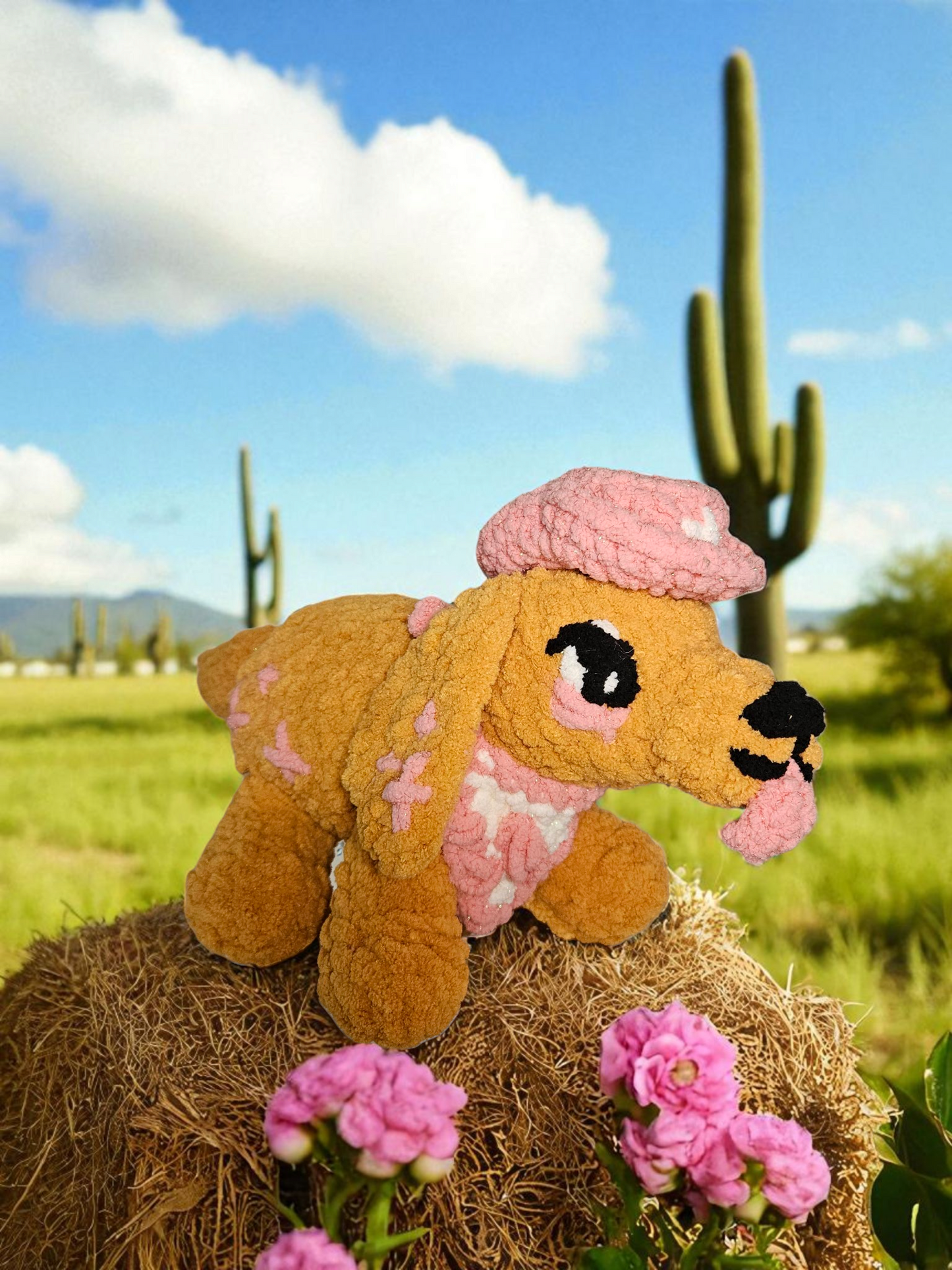 Pink Cowboy Golden Retriever